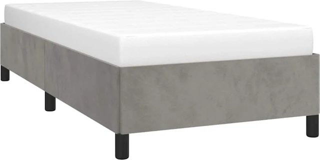 vidaXL Bettgestell gepolstert aus Samt in Hellgrau B/T/H: 100 x 203 x 103 cm - Bild 1