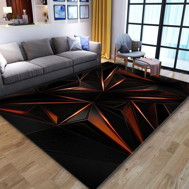BC-Warm Home 3D Vision Geometrischer Teppich in Schwarz, rutschfest und pflegeleicht, B: 160 cm, T: 230 cm - Bild 1