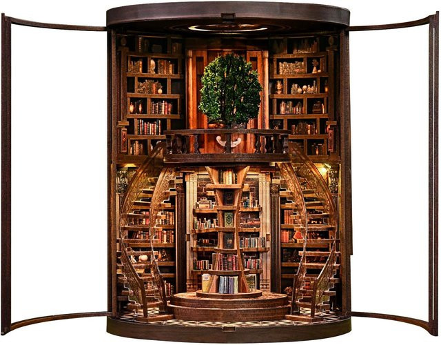 Ren Ming Shang Dian Holz Buchstütze DIY 3D Bausatz in Braun als dekoratives Modell für dein Bücherregal - Bild 1