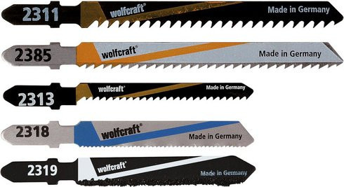 Wolfcraft Sägeblatt-Set für Stichsägen aus Hartmetall, Schnellarbeitsstahl, Bimetall und Kohlenstoffstahl für Holz, Kunststoff und Metall, Mehrfarbig - Bild 1