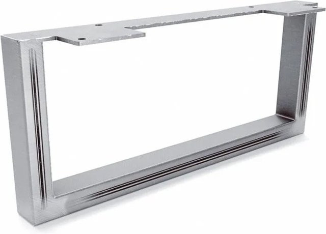 HEVVA Möbelbein GRAZ aus Rohstahl in Silber Matt, Höhe: 15 cm, Tiefe: 35 cm - Bild 1