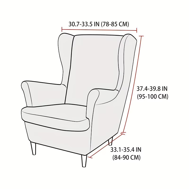 WANERQU Jacquard Wing Stuhlbezug mit Sitzkissenbezug, floral, beige, rutschfest - Bild 2