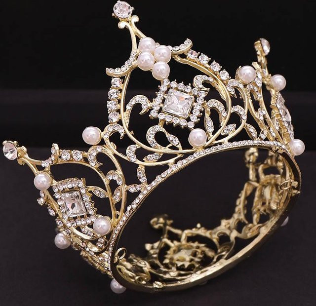 Wucifang Jewelry Tiara und Krone, Perle, Strass, weiß, Damen - Bild 1