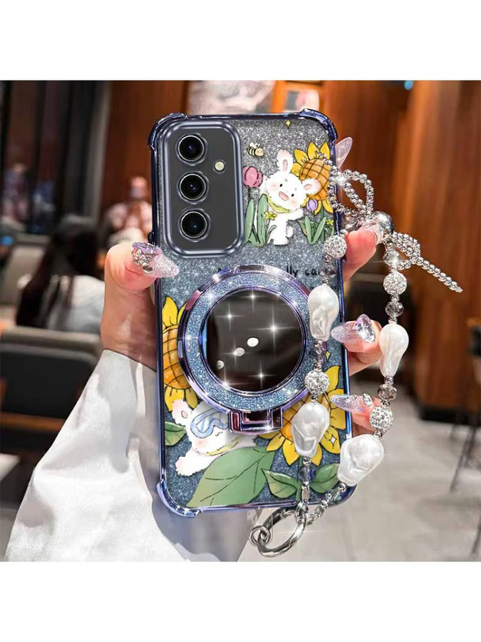 Happy Rabbit Handyhülle mit Lanyard für Samsung Galaxy S24 Ultra S25 FE S21 S20 und weitere Modelle in Purple Multicolour - Bild 6