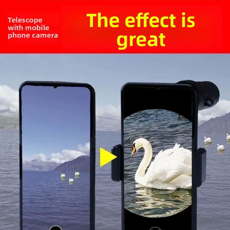 Teleskop HD Hochleistungs-Fernglas mit Nachtsichtfunktion für Outdoor und Konzerte, Schwarz, inklusive Smartphone-Halterung - Bild 4
