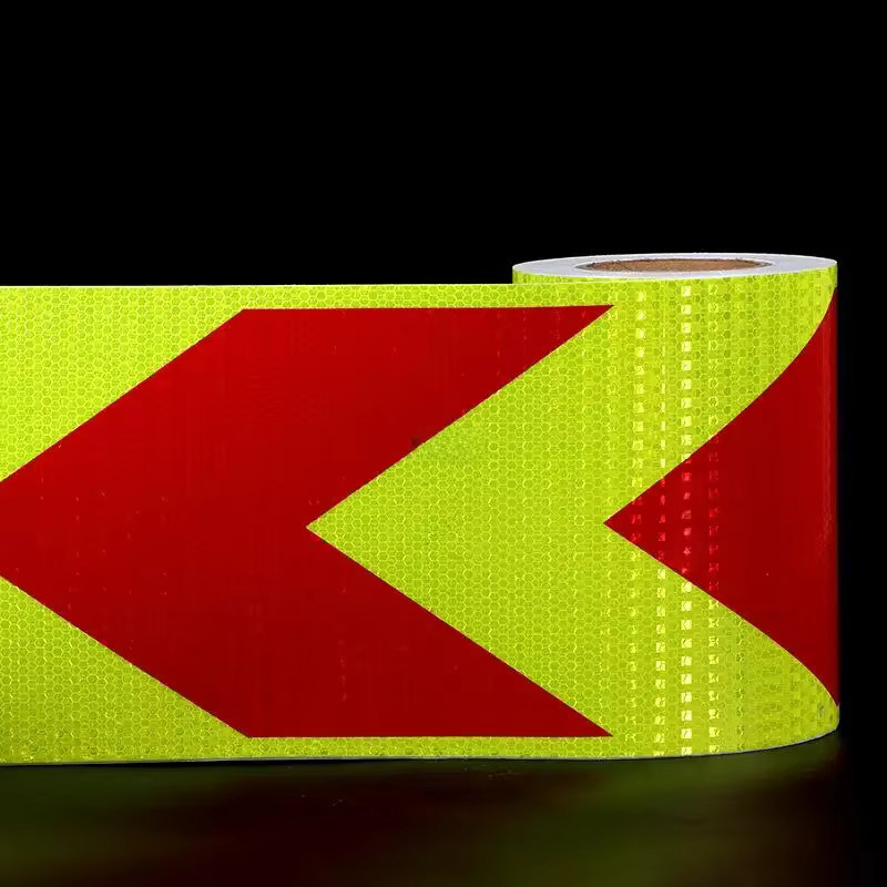 Reflektierendes Warnband in Rot mit Pfeil-Motiv, wasserfeste fluoreszierende Reflexionsfolie, Breite: 20 cm, Länge: 5 m - Bild 5