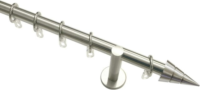 Gardinia Gardinenstangen-Set Kegel in Edelstahloptik, Farbe: Silber, Durchmesser: 20 mm, Länge: 200 cm - Bild 1