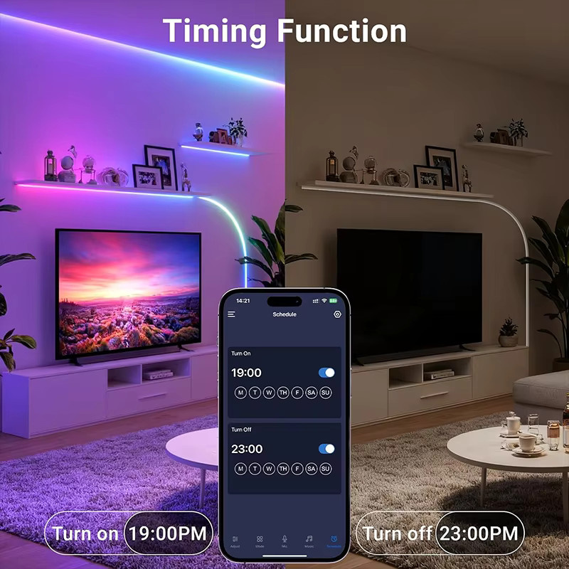Aogled RGBIC Neon-LED-Lichtleiste in Multicolour mit App- und Fernbedienung, Musiksynchronisation und Timer-Funktion - Bild 2