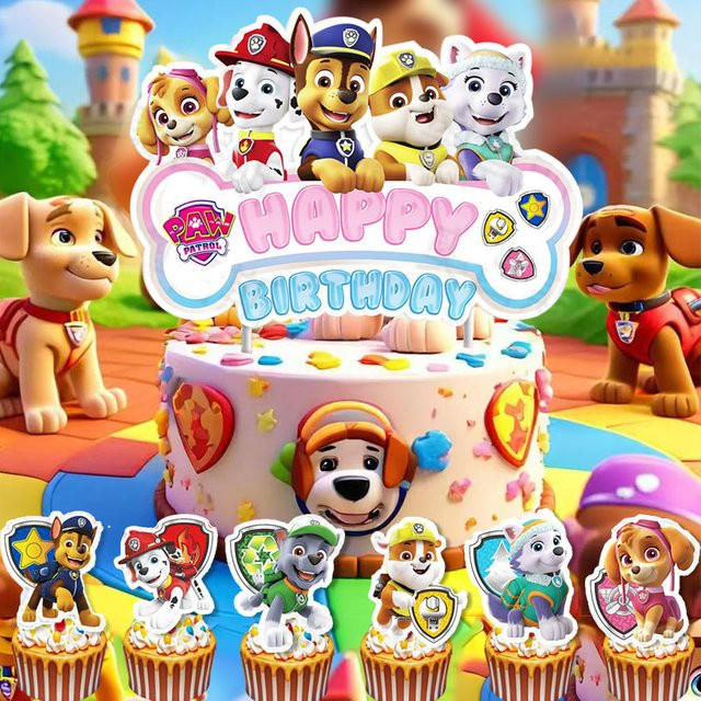 Paw Patrol Kuchendekorationen, Cupcake Picks - Bild 1