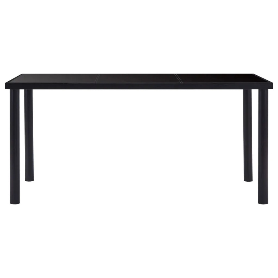 vidaXL Esstisch modern in Schwarz mit gehärtetem Glas und Metall, B/T/H: 160 x 80 x 75 cm - Bild 2