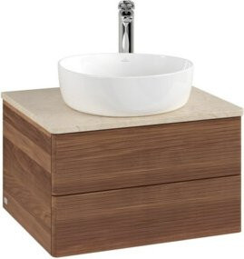 V&B Waschtischunterschrank Antao mit Frontstruktur in Botti. Weiß, B/T/H: 60 x 36 x 50 cm - Bild 1