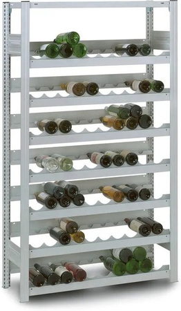 PROREGAL Weinregal Stecksystem T-Profil in Lichtgrau mit 7 Ebenen für 133 Flaschen, H x B x T: 175 x 100 x 30 cm