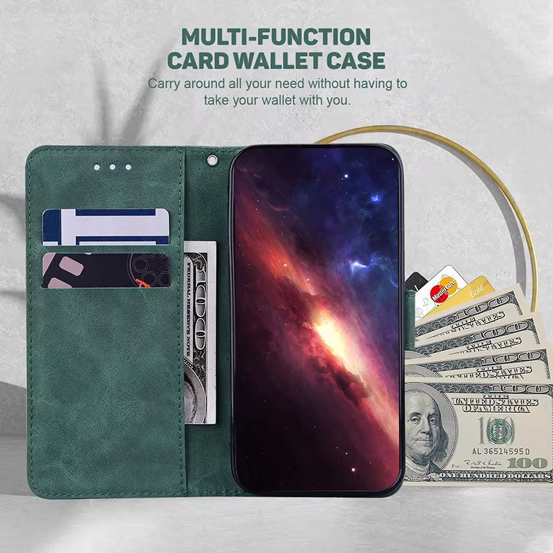 Leder Schutzhülle im Brieftaschen-Design mit Standfunktion für Xiaomi Redmi Note 10 10s 9t 9 8 Pro Max 4G 5G Note 8 7s 9s 8T in Rot - Bild 4