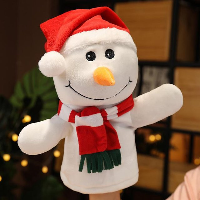 Weihnachtsmann Schneemann Rentier Fingerpuppe, Plüschtiere, 30cm, ab 14 Jahren - Bild 1