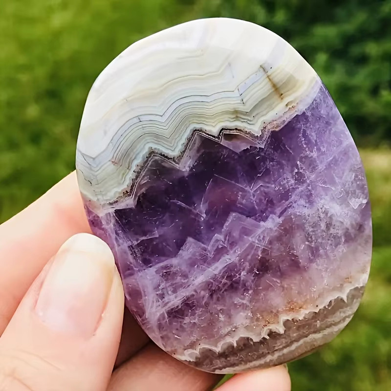 CrystalHola Amethyst-Spitzenachat Handstein in Lila zur Dekoration - Bild 5
