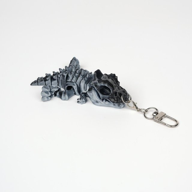 Binchi Outdoor Equipment Tyrannosaurus Rex Schlüsselanhänger, 3D-Druck, bewegliches Gelenk, gray - Bild 1