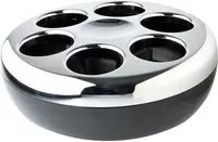 Helios Flaschenkühler Pure rund für bis zu 6 Flaschen mit Kühlakku, Farbe: schwarz/silber, Durchmesser: 27 cm, Höhe: 10,9 cm - Bild 1