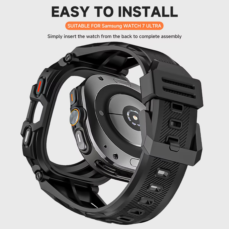FancyWrist Uhrenarmband Silikon, Samsung Galaxy Watch 7 Ultra 47 mm, Schwarz - Bild 4