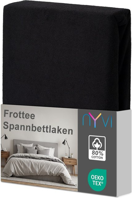 NYVI DreamScience Frottee Spannbettlaken Schwarz B/T: 180 x 200 cm bis 200 x 200 cm - Bild 1