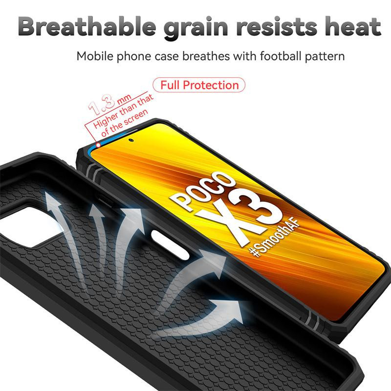 Stoßfeste Panzerhülle für Xiaomi Pocophone Poco X3 NFC in Schwarz mit Autohalterung und Kameraobjektivschutz - Bild 3