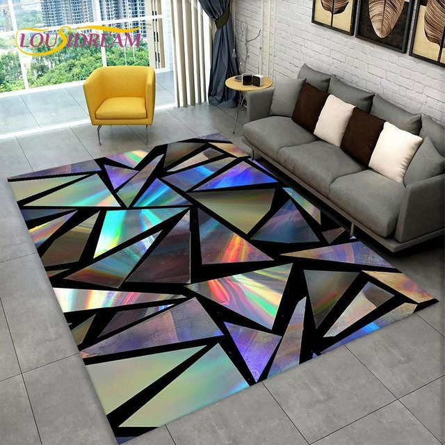 Karpetti 3D-Teppich mit modernem geometrischem Design, rutschfest und waschbar, Mehrfarbig, Breite: 70 cm, Tiefe: 100 cm - Bild 1