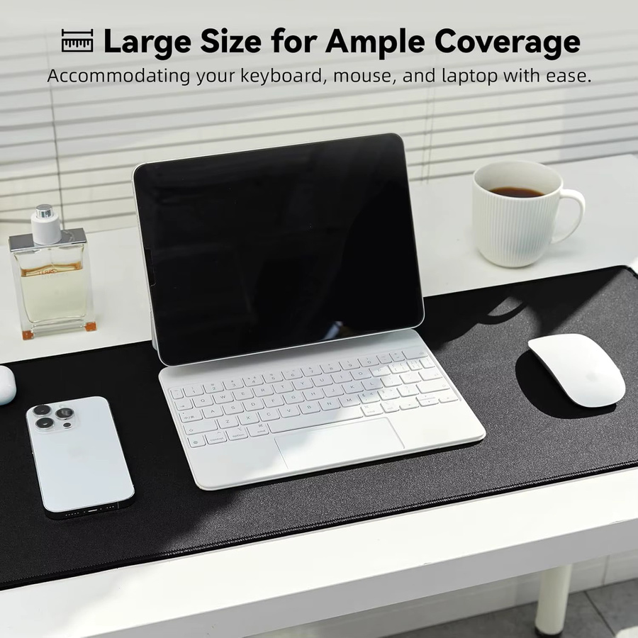 YSAGi Gaming-Mauspad in Schwarz mit genähten Kanten und rutschfester Gummibasis als Schreibtischunterlage für Home-Office und Gaming - Bild 6