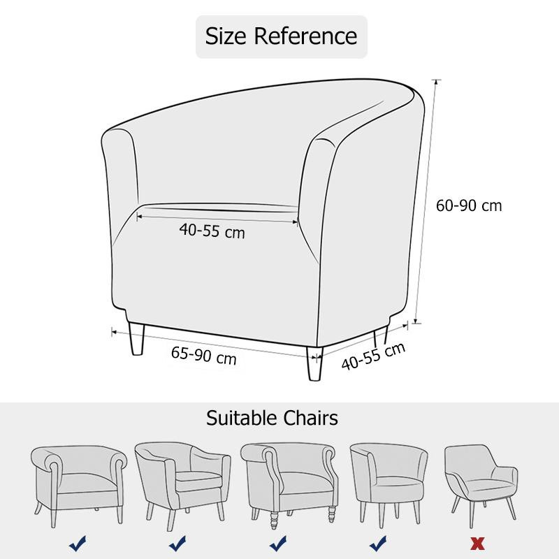 Yiran Furniture Jacquard Stretch Club Sofabezug für Einzelsessel in Grün, Plain Design - Bild 5