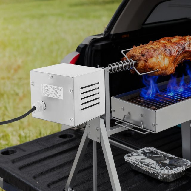 Elektrischer Rotisserie-Motor aus Edelstahl in Silber für BBQ-Grills mit 25 W Leistung - Bild 1