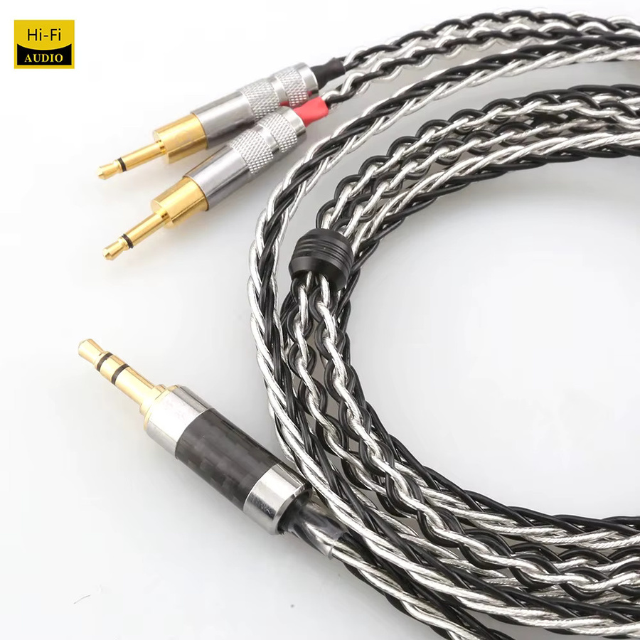 Sennheiser HiFi-Audiokabel 3,5 mm XLR auf Dual 2,5 mm mit 152 Kernen für HD700 und NW ZX300A in Silber - Bild 3