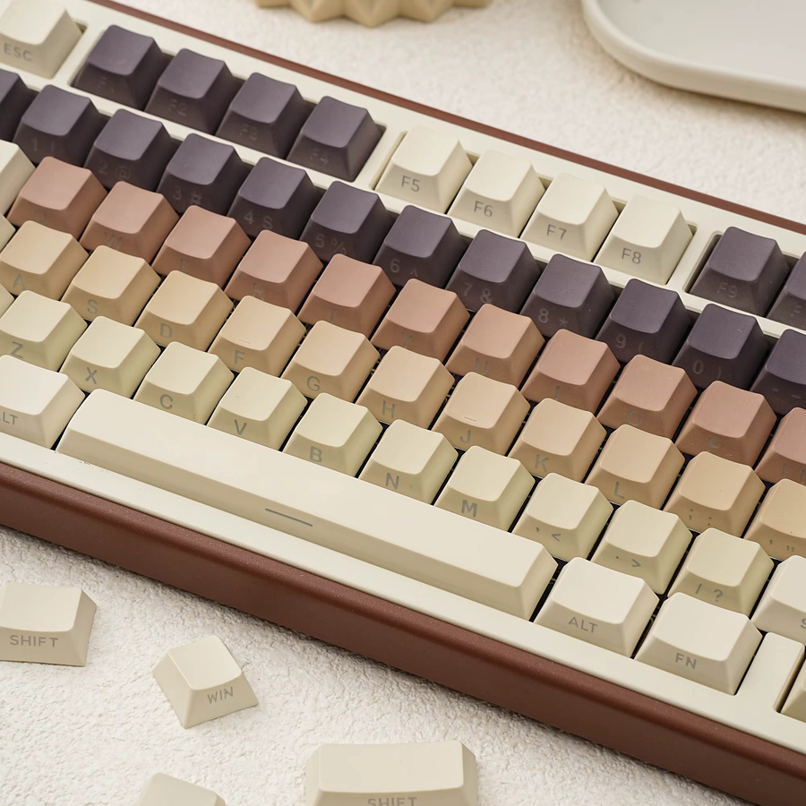 JCM Coffee Keycap Set mit Seitenbeleuchtung im Cherry Profile für mechanische Tastaturen, Multicolor, Dye-Sub Verfahren - Bild 3