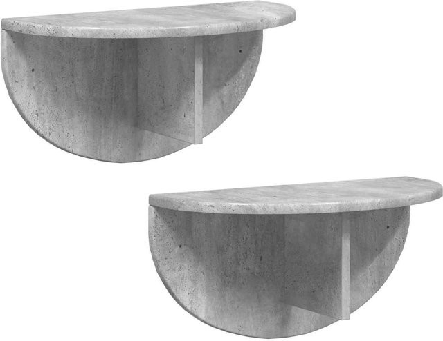 vidaXL Wandregal 2er Set in Betongrau aus Holzwerkstoff, B/T/H: 48 x 24 x 24 cm - Bild 1