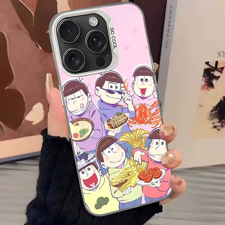 Osomatsu San Handyhülle für iPhone 11 bis iPhone 17 Pro Max Plus, stoßfeste Rückseite in Silber und Mehrfarbig - Bild 4