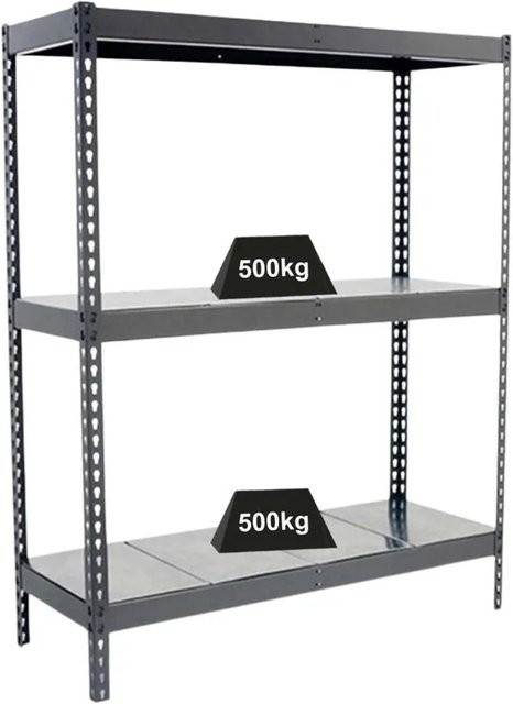 PROREGAL Schwerlastregal Metal Beast Three in Grau, H x B x T: 200 x 210 x 75 cm, Fachlast 500 kg - Bild 1