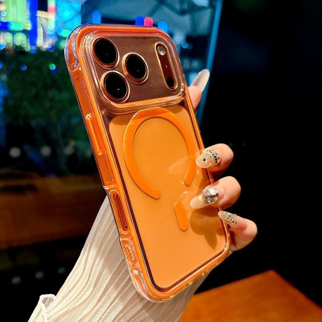 Stoßfeste MagSafe Magnetische Schutzhülle für iPhone 11 bis iPhone 17 Air Pro Max in Transparent Bunt - Bild 1