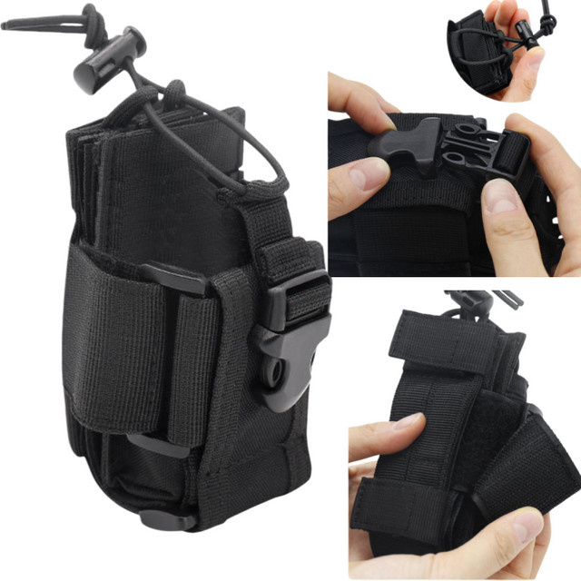 Molle Walkie-Talkie-Tasche Universalholster für Motorola Funkgeräte in Schwarz und Beige - Bild 1