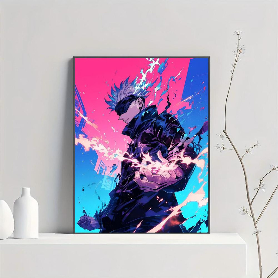 Virgo Gallery Anime Wandbild Jujutsu Kaisen Gojo Satoru Poster auf Segeltuch, B: 21 cm x H: 30 cm, Multicolor - Bild 2