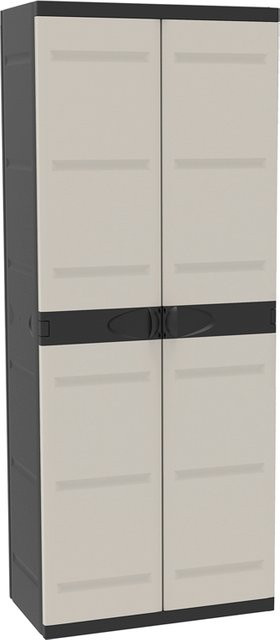 Intergard Besenschrank aus Kunststoff in Schwarz mit Türen, Breite: 70 cm, Höhe: 176 cm - Bild 1