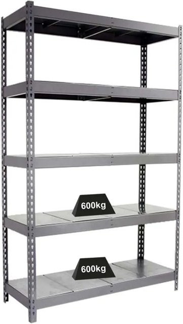 PROREGAL Schwerlastregal Metal Beast Five aus Metall in Grau, H x B x T: 200 x 180 x 75 cm - Bild 1