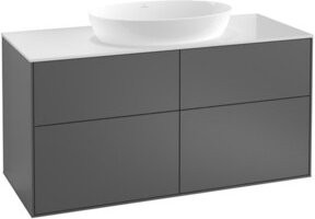 V&B Waschtischunterschrank Finion mit Wandbeleuchtung in Grau lackiert, B/T/H: 120 x 60,3 x 50,1 cm - Bild 1