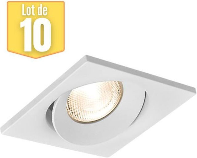 Set mit 10 schwenkbaren Einbaurahmen BRAYTRON Tetra-E3, quadratisch, weiß, Aluminium, GU10 - Bild 1