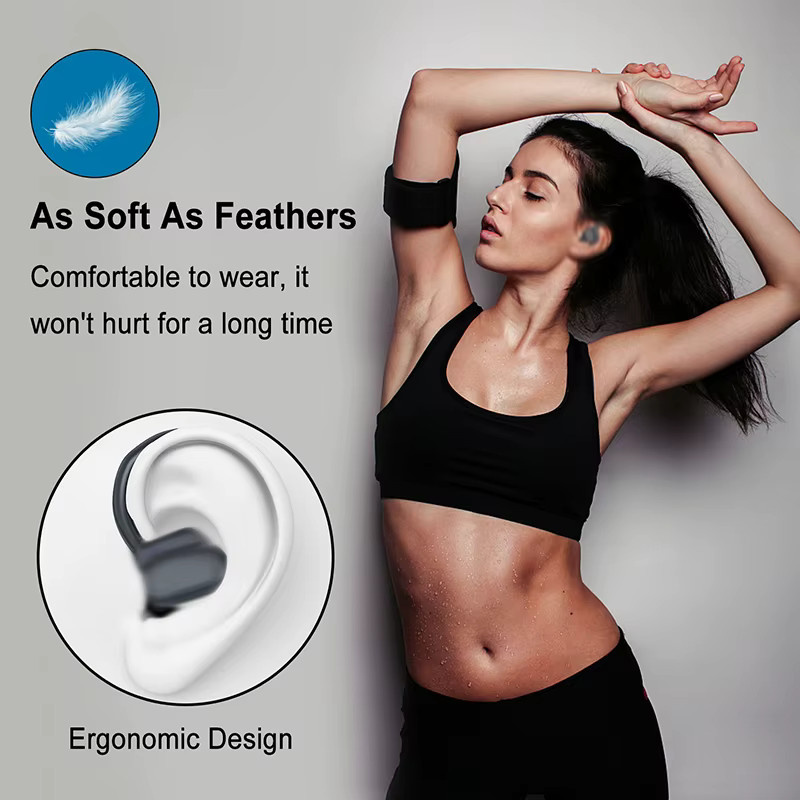 Lenovo Original EarHook Sport-Kopfhörer, kabellose Bluetooth In-Ear-Headsets mit digitaler Anzeige und Geräuschunterdrückung in Schwarz - Bild 2