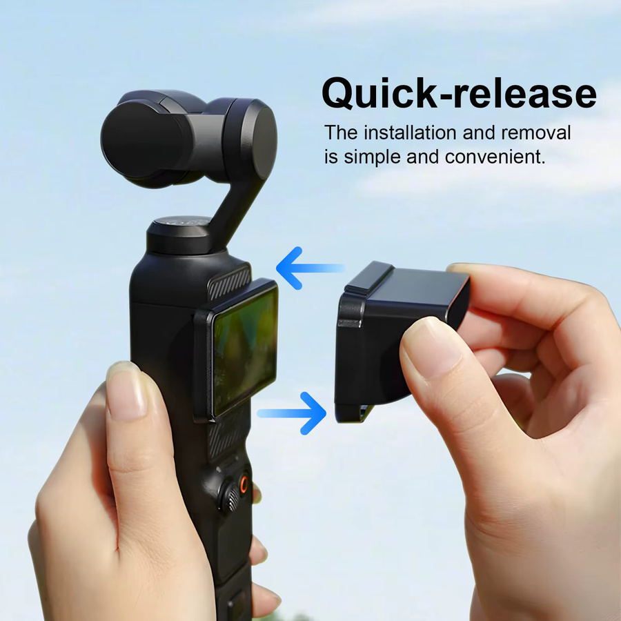 DJI Osmo Pocket 3/4 Bildschirm-Sonnenschutz in Schwarz aus hartem ABS für verbesserte Sichtbarkeit bei hellem Licht - Bild 2