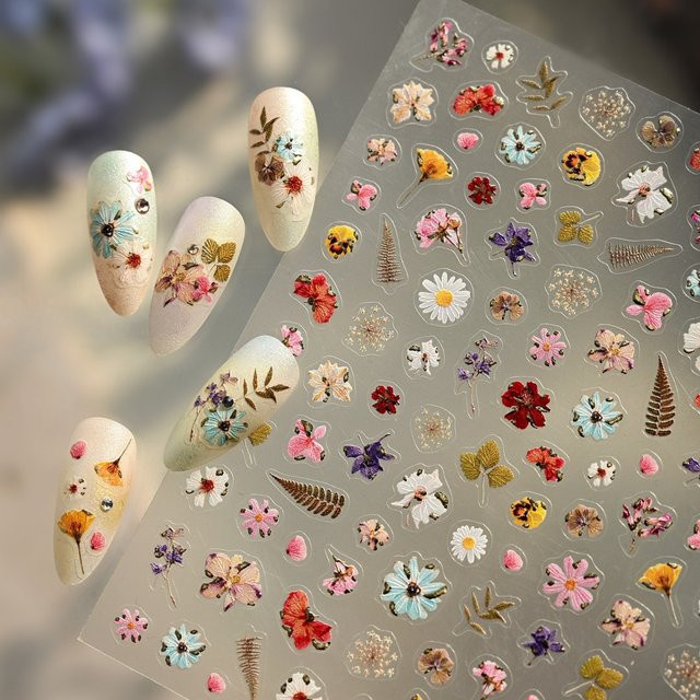 NAILFYOU Nagelaufkleber, Getrocknete Blumen, Unisex - Bild 1