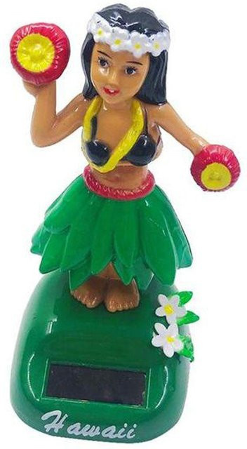 Xinhengye Solarbetriebene Hula-Tänzerin Schwingende Hawaiianerin Kopfschüttelpuppe in Grün und Multicolour - Bild 1