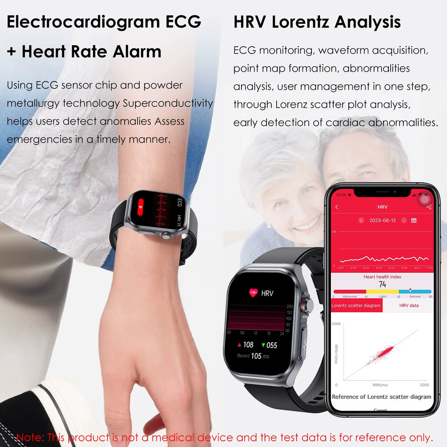 Marsyu Smartwatch, Schwarz, Silikon - Bild 4