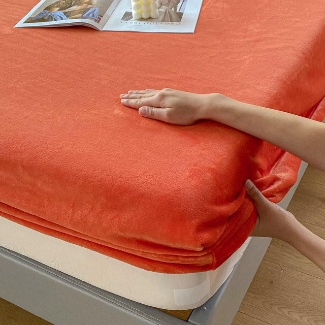 Weiches Milchfleece-Spannbettlaken aus Mikrofaser in Weiß oder Orange, B/T: 90 x 200 cm - Bild 1