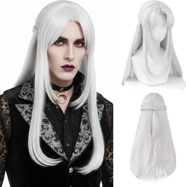 GAKA Anime-Cosplay-Perücke, weiß, lang, synthetisch, Unisex - Bild 1