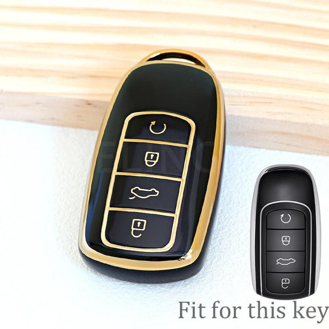 YELINGM Schlüsselhülle für Chery Omoda 5 C5 Tigo 7 8 Pro Max Tigo 7 8 Plus Arrizo 5 Plus mit 4 Tasten, Autoschlüssel Zubehör Halter Etui - Bild 1