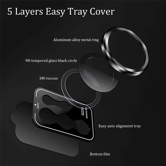 Samsung Kamera-Schutzfolie aus Aluminiumlegierung und gehärtetem Glas für Galaxy S25 Ultra und S26 Ultra in Silber - Bild 1