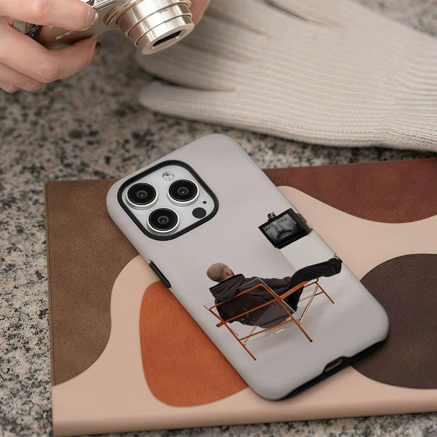 O-Omer A-Adam Handyhülle für iPhone 12 bis 17 Pro Max Plus, glänzende HD-Doppelschicht-Flüssigkeitshartschale, Farbe: Weiß - Bild 6